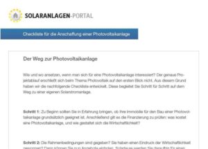 Photovoltaik-Checkliste Von der Anlagenplanung bis zur Inbetriebnahme