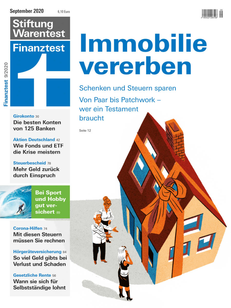 In Ihrer September-Ausgabe der Zeitschrift Finanztest gibt Stiftung Warentest Tipps, um Steuern beim vererben von Immobilien zu sparen. | Bildquelle: © Stiftung Warentest
