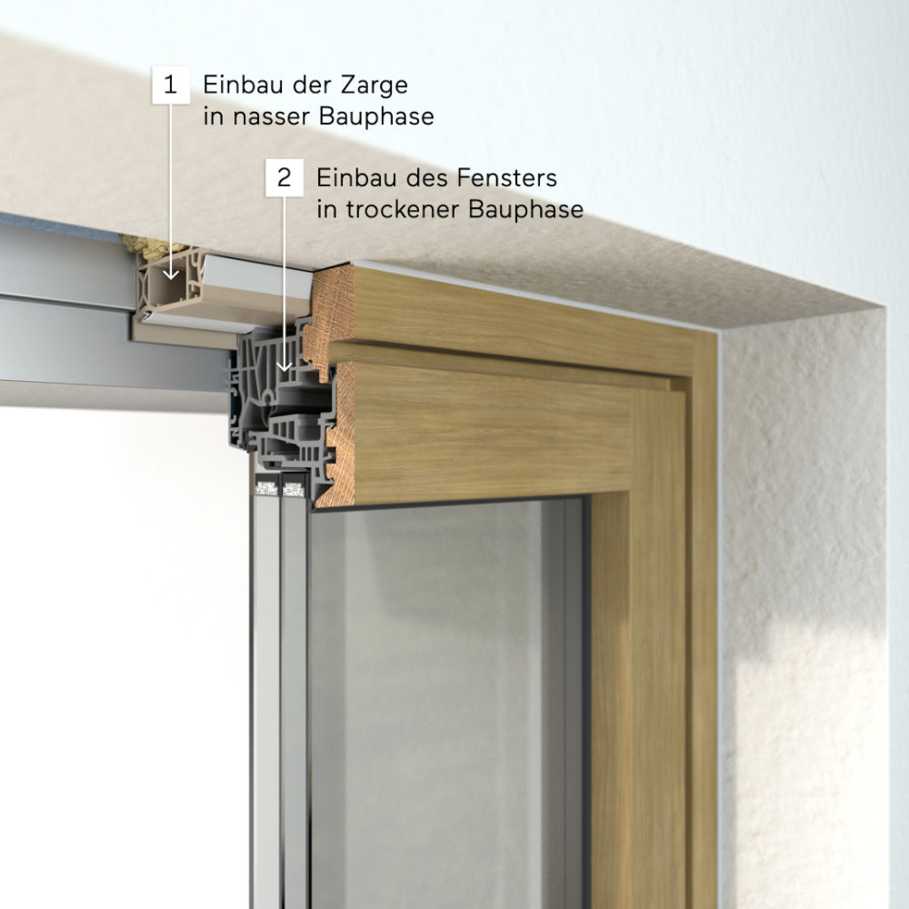 Ein zweistufiger Fenstereinbau mit Einbaurahmen bietet viele Vorteile. Bildcredit: © Finstral.